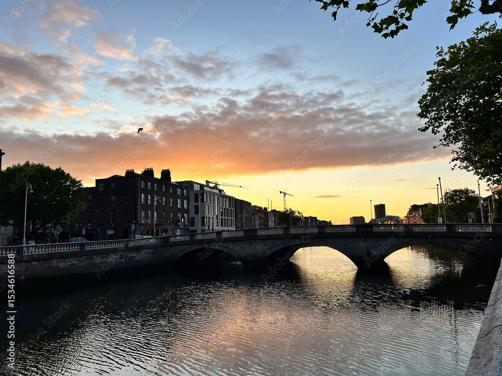 Naklejka premium Old buildings of dublin, Ireland