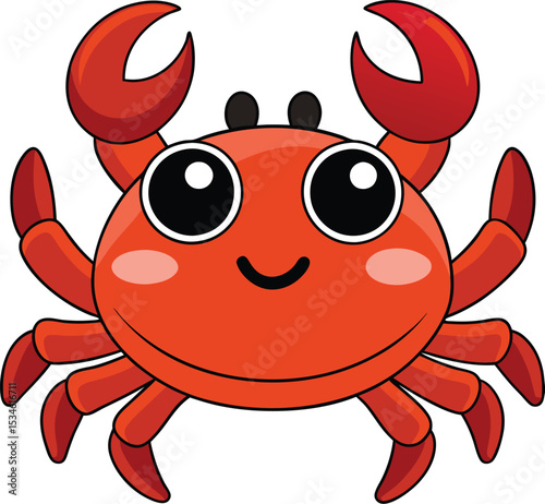 The crab with beautiful bright eyes illustration