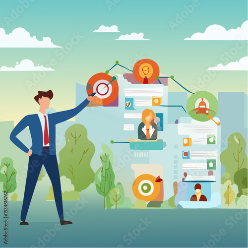 Reorganization or reorg to adjust, allocate resources, change team structure for efficiency, restructure organization, department and job roles concept, businessman ceo reorganize employee role char