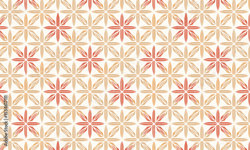 Watercolor Hand-Painted Floral Pattern in Coral and Peach. Seamless artistic vector background for spring