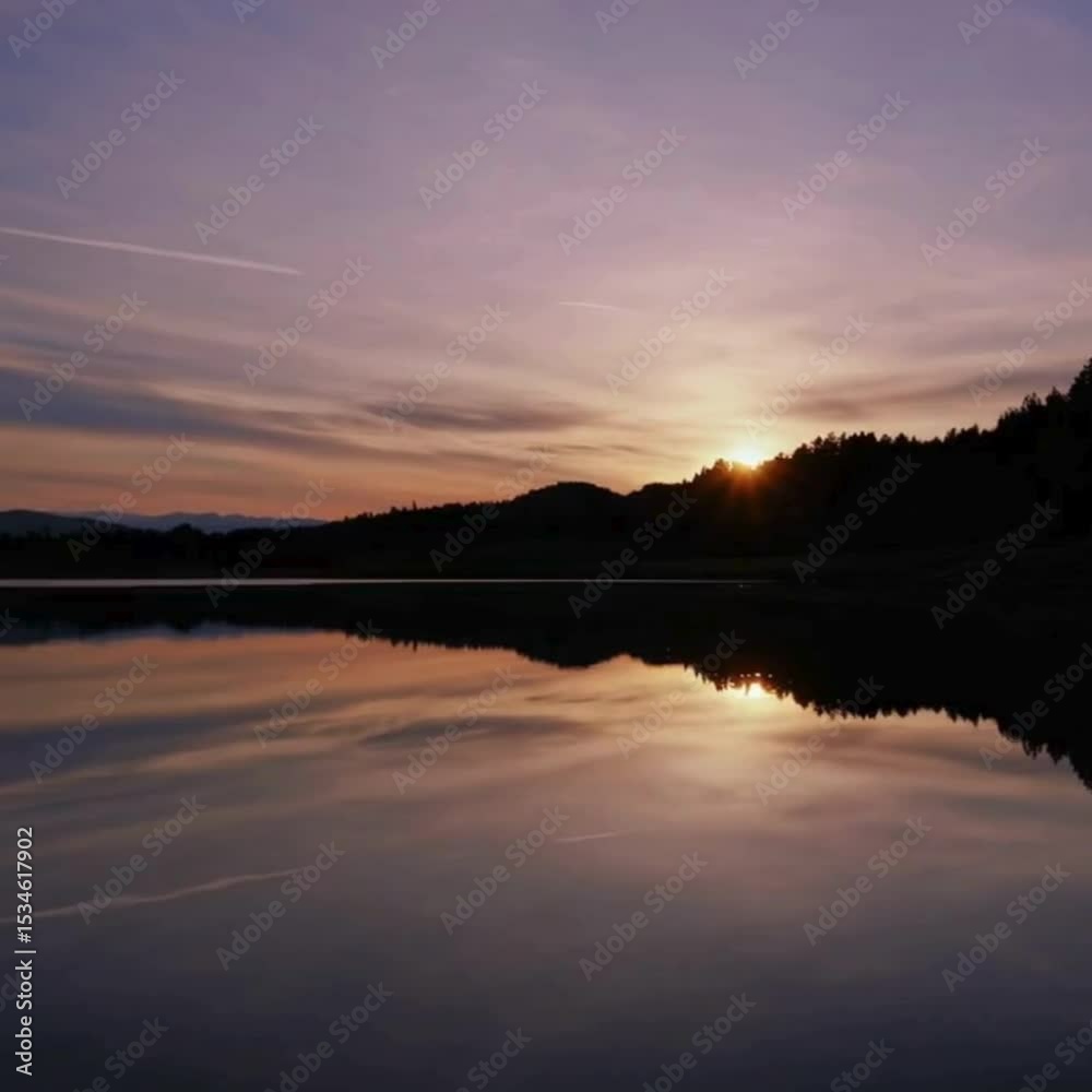Sunset Over a Calm Lake