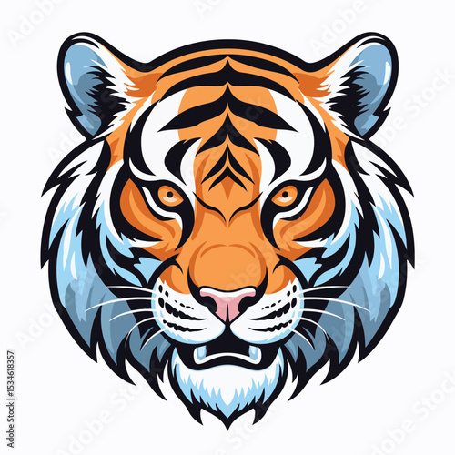 Professional Bengal Tiger Face Cartoon Vector Illustration for Designs
