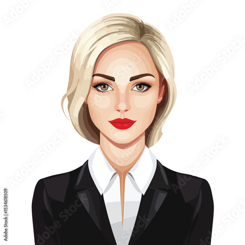 Professional Business Woman Avatar Icon Vector Illustration for Websites and Business Profiles