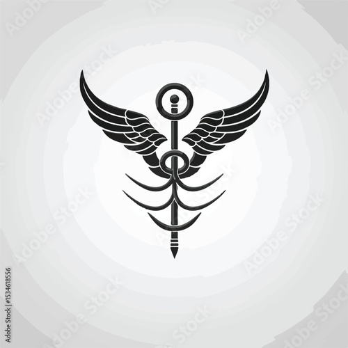 Professional Caduceus Icon Design: Detailed Vector Illustration for Medical Websites and Healthcare Applications