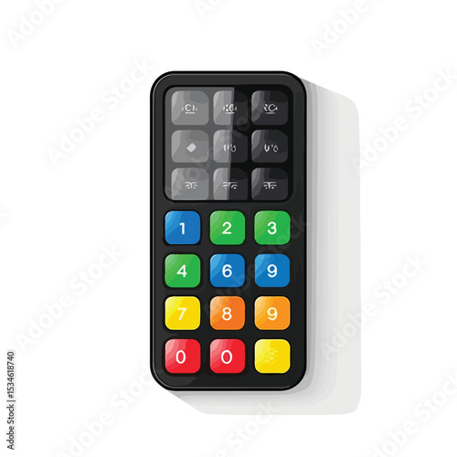 Professional Vector Illustration of a Cellphone with Buttons Icon for Multimedia Applications