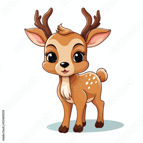 Adorable Cartoon Reindeer Vector Illustration for Festive Season Designs