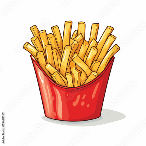 Delicious French Fries Fast Food Vector Illustration for Food Joints and Menus
