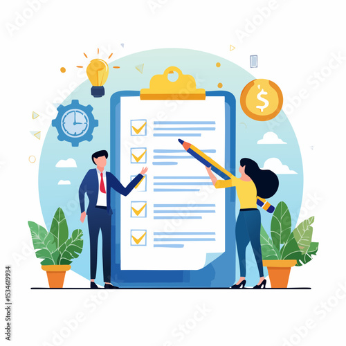 Requirements gathering, client demand or customer opinion, summary or meeting conclusion, stakeholders use case, lecture or meeting note concept, businessman write client requirements from discussion