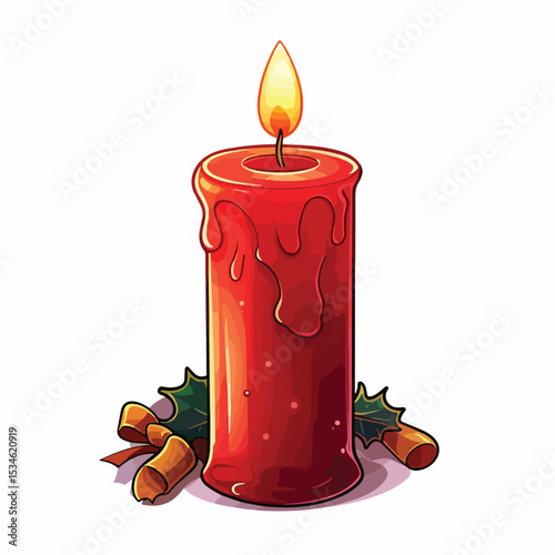 Elegant Isolated Christmas Candle Design for Seasonal Decoration
