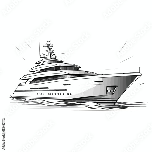 High-speed Luxury Yacht for Efficient Sea Travel in Elegant Black and White Design