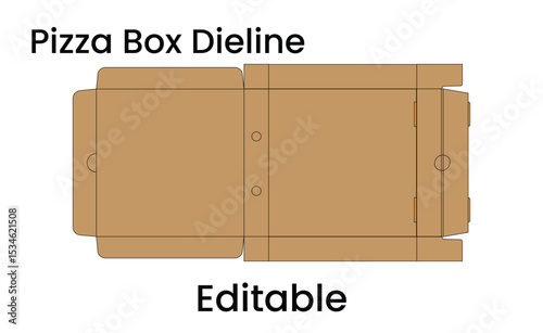 pizza box dieline, dieline, box dieline, editable dieline, editable pizza box template, pizza packaging dieline, die cut pizza box layout, printable pizza box dieline, custom pizza box design