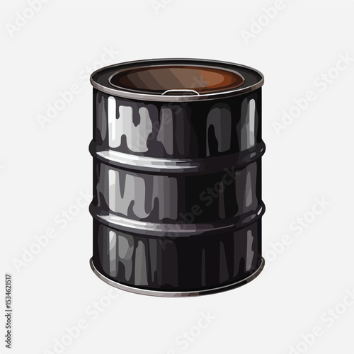 High-Quality Vector Illustration of Isolated Oil Barrel for Professional Use