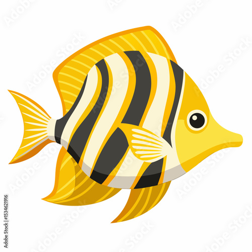 Minimal Butterfly Fish Illustration