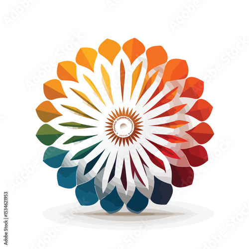 Detailed illustration of Ashoka Chakra for Republic Day India celebration in vector format