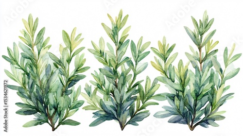 Wallpaper Mural Gorgeous Rosemary Bush Watercolor Style Vector Illustration Torontodigital.ca
