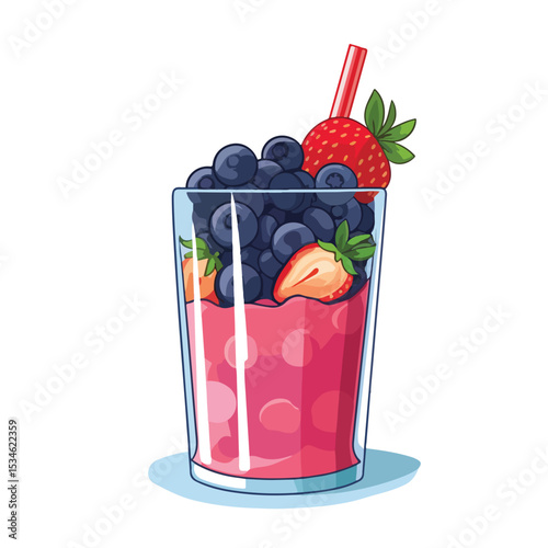Colorful Smoothie Drink Icon on White Background for Healthy Beverage Marketing Materials