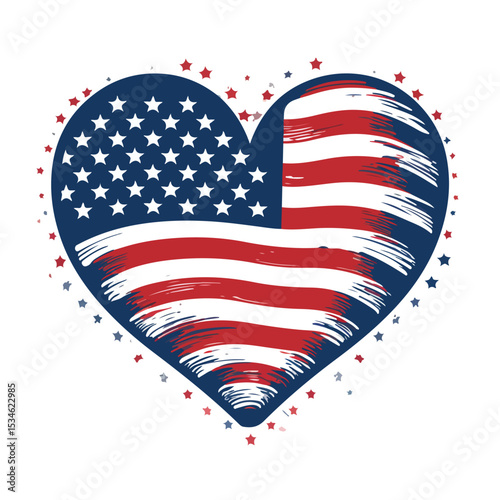 Celebrating American Independence Day with Patriotic and Happy 4th of July Theme EPS Illustration