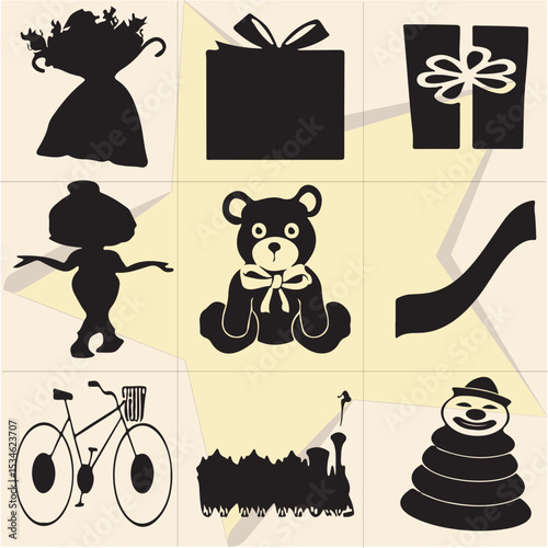 Children's Toy Silhouettes set-73.1