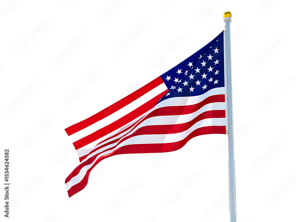 Obraz premium American Flag A Symbol of Freedom and Patriotism, Waving Proudly in the Wind