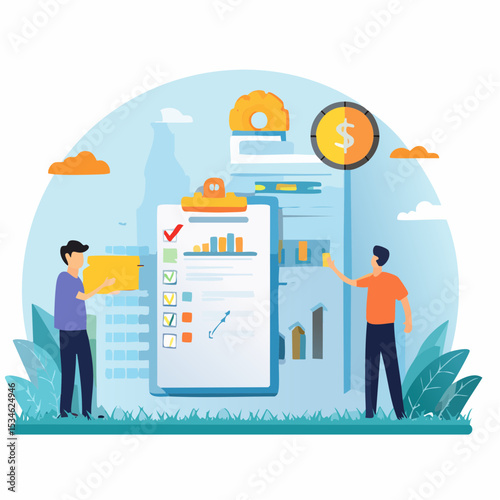 Consolidate report or combine data, integration or connection to get solution for success, union, blend or join research, collaboration or optimization, hand put data or graph consolidate in the bo