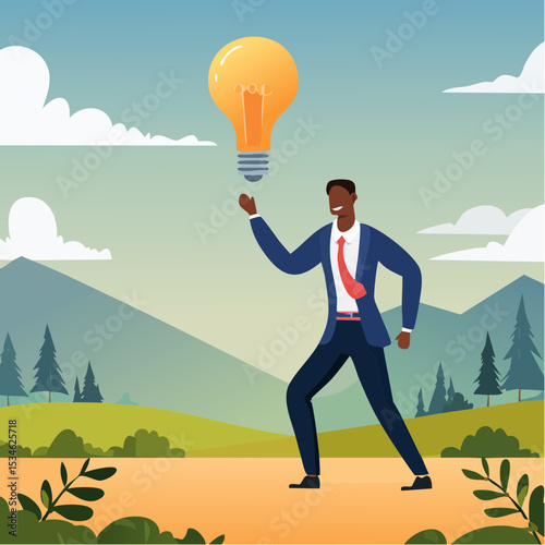 Discover insight or intelligence solution, best result or outcome, solving or finding solution, search new innovation, opportunity or invention, research concept, businessman find new lightbul