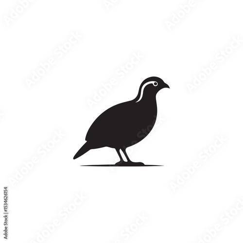 Chukar Partridge Silhouette Vector Design – Elegant Game Bird Artwork Featuring Distinctive Stripes, Bold Stance, Minimal Black Outline Style Perfect for Nature Prints, Logos, and Decor
