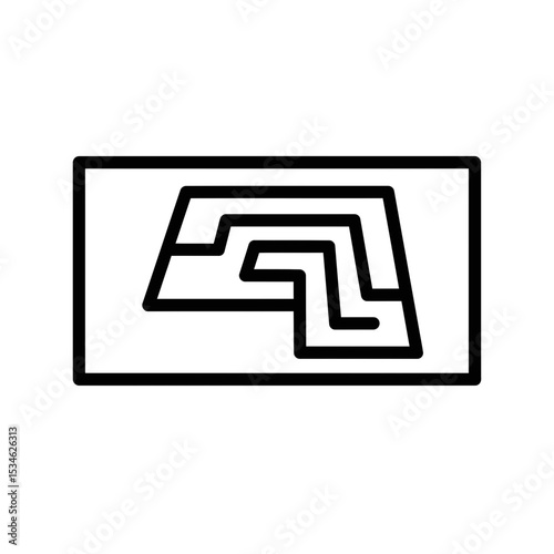 Vector icon of a maze design representing complexity and challenge