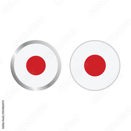 Set Of Japan Flag Vector Design.