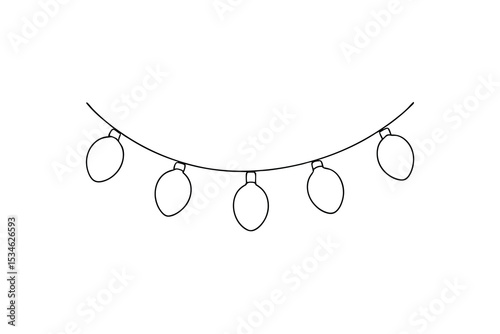 Simple line drawing string of christmas lights festive holiday decoration