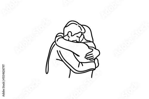 Couple embracing tightly showing love and affection