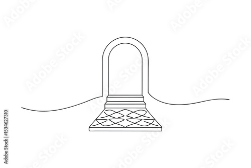 Elegant archway entrance steps minimalist line art design