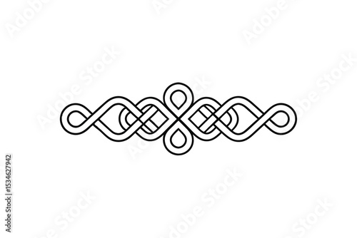 Elegant celtic knotwork design element infinite loop pattern