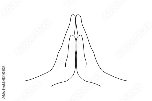 Praying hands line art simple minimalist design