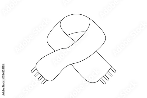 Simple line drawing of a folded winter scarf