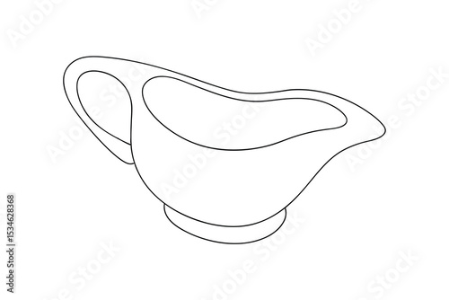 Simple line drawing of an empty gravy boat