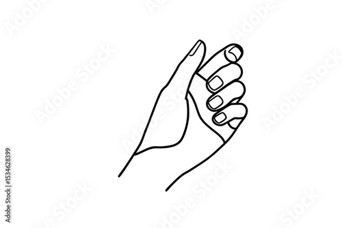 Hand gesture line art drawing minimalist design simple elegant