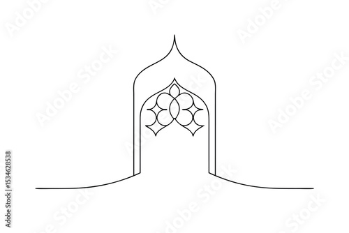 Elegant archway design minimalist line art islamic architecture