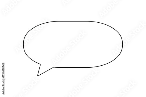 Simple black outline speech bubble blank text box