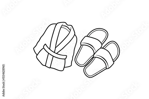 Bathrobe and slippers spa relaxation comfort cozy morning routine