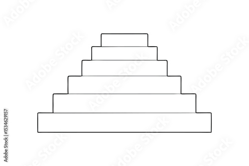 Simple line drawing of a pyramid shaped stack of blocks