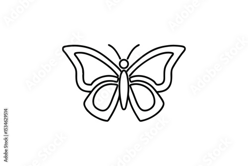 Simple line drawing of a butterfly insect nature symbol