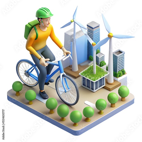 Eco-Friendly Urban Cycling Sustainable Transportation in a Green City