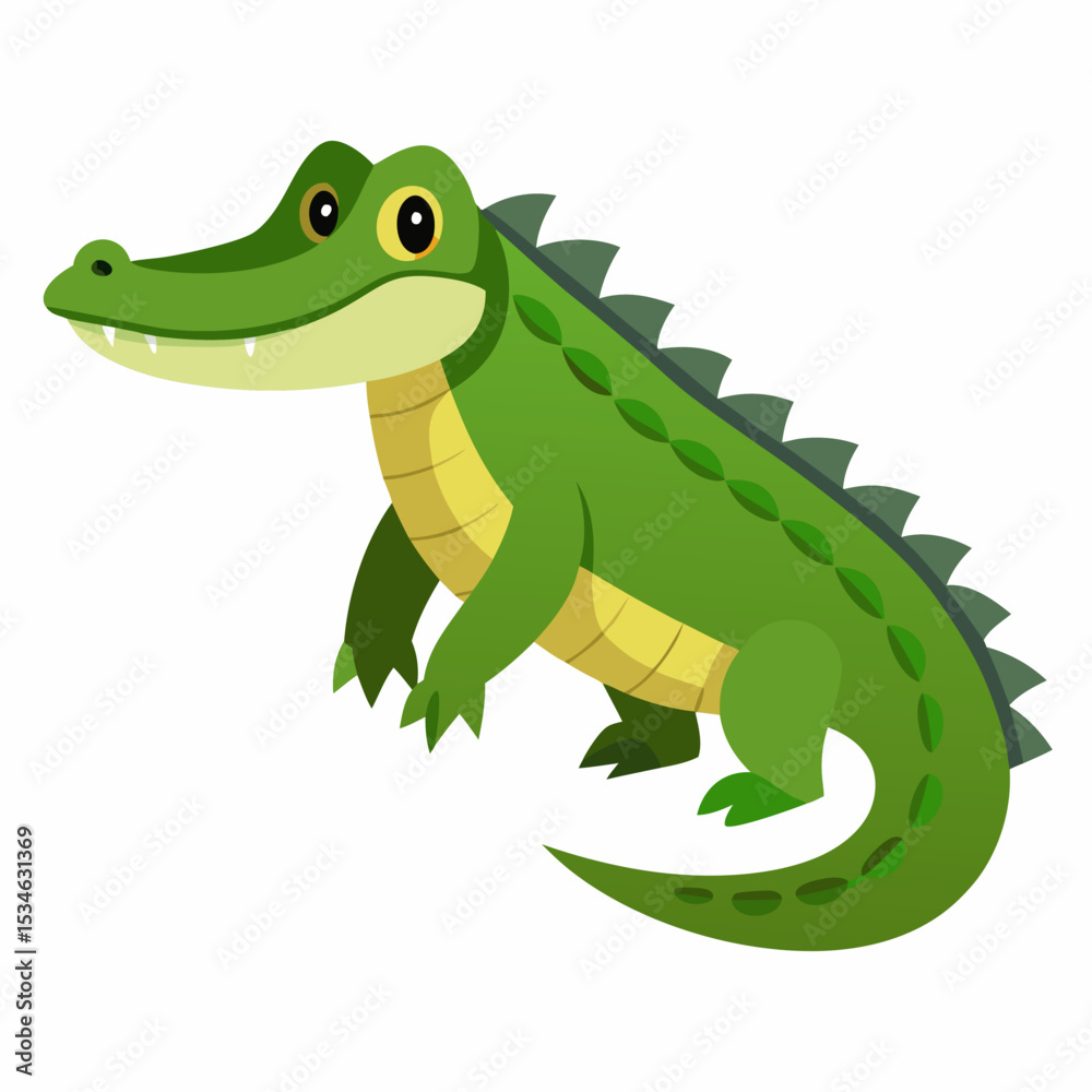 Naklejka premium White Background Caiman Art