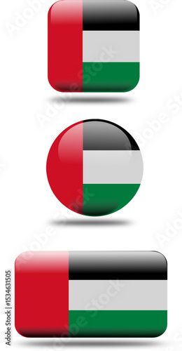 3D Set Flag of United Arab Emirates (EPS)