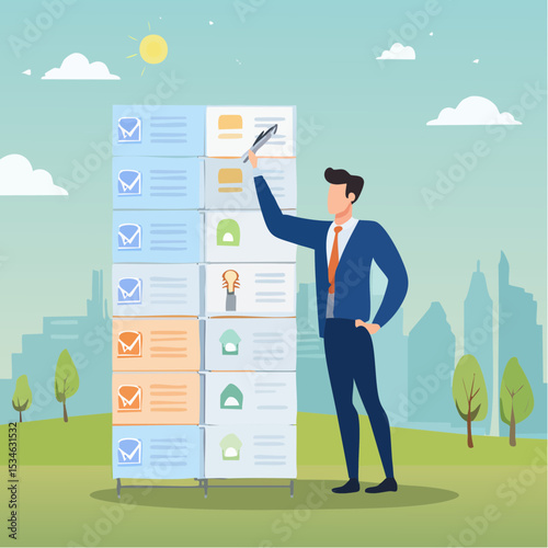 CEO, company leader or executive position, organization chart, hierarchy or team structure, role and responsibility, supervisor, department or division concept, businessman put CEO on org char