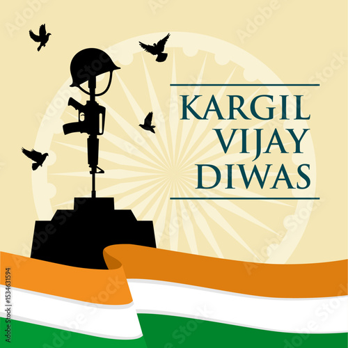 kargil vijay diwas commemoration vector illustration design