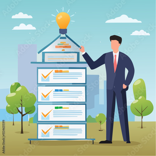 CEO, company leader or executive position, organization chart, hierarchy or team structure, role and responsibility, supervisor, department or division concept, businessman put CEO on org char