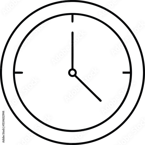 Simple Clock Design Clean Vector Illustration of Time