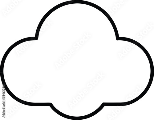 Cloud Shape Outline Vector Illustration for Design Projects