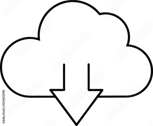 Cloud Download Icon Simple Vector Illustration for Websites and Apps